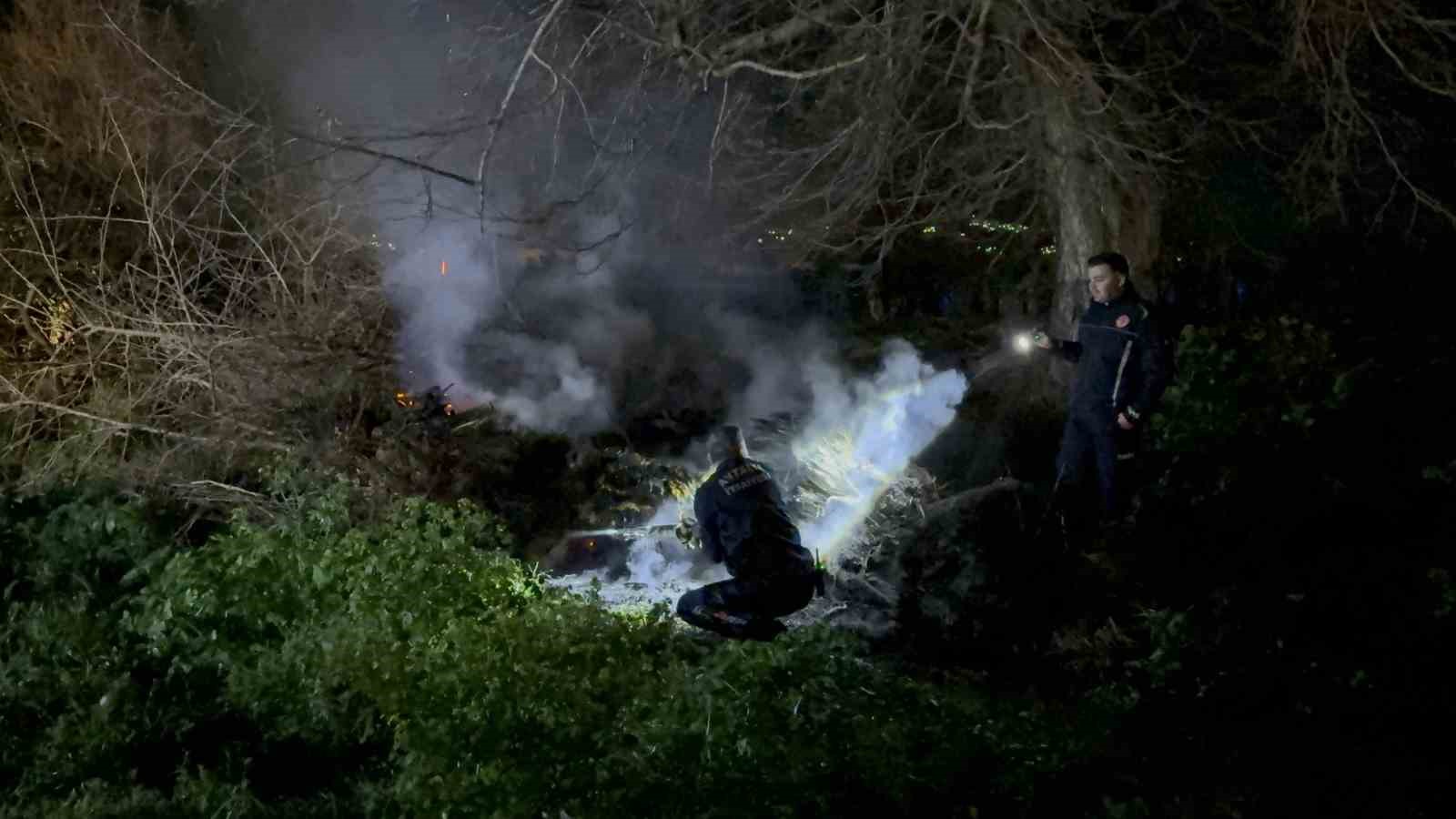Gazipaşa Selinus Kalesi&rsquo;ndeki &ccedil;alılık yangını korkuttu
