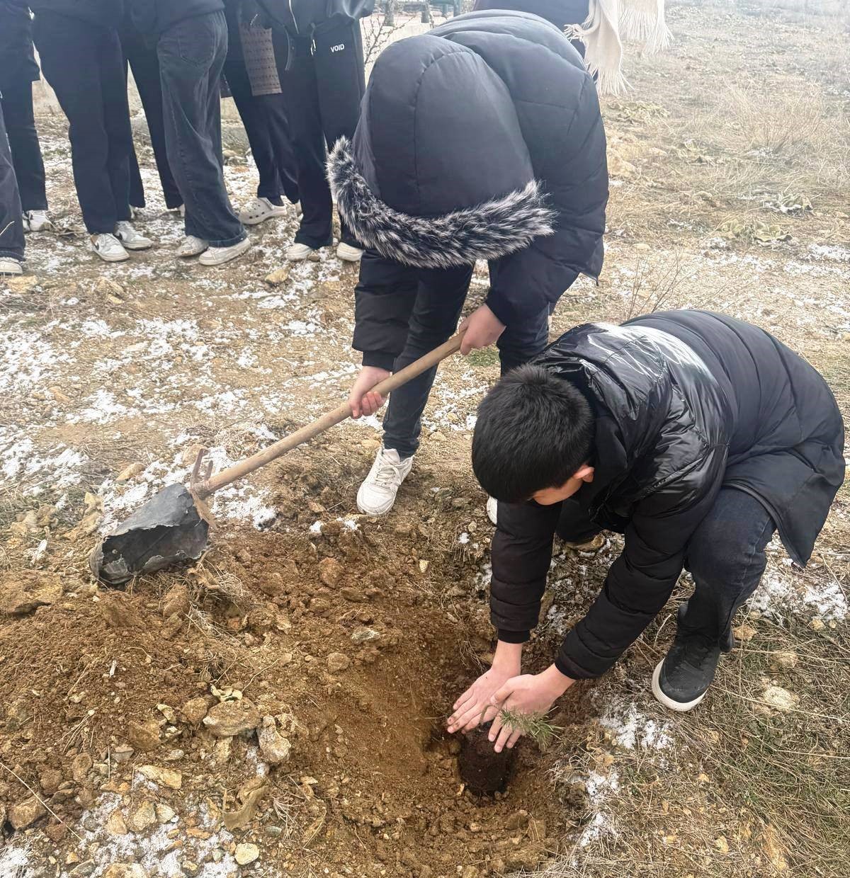 Altıntaş&rsquo;ta lise &ouml;ğrencileri fidan dikti
