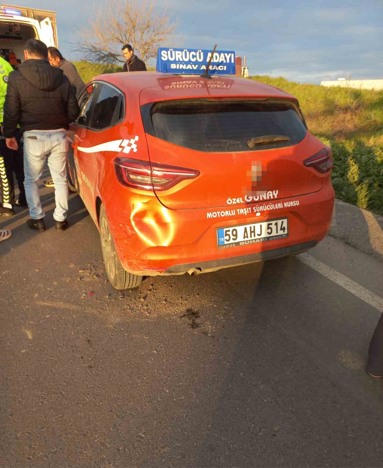 Muratlı&rsquo;da trafik kazası: 1 yaralı
