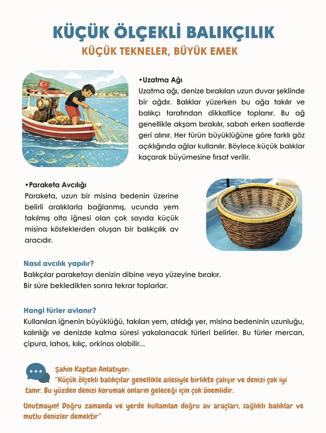 Şahin Kaptan, &ccedil;ocuklara balığı sevdirmek i&ccedil;in yola &ccedil;ıktı
