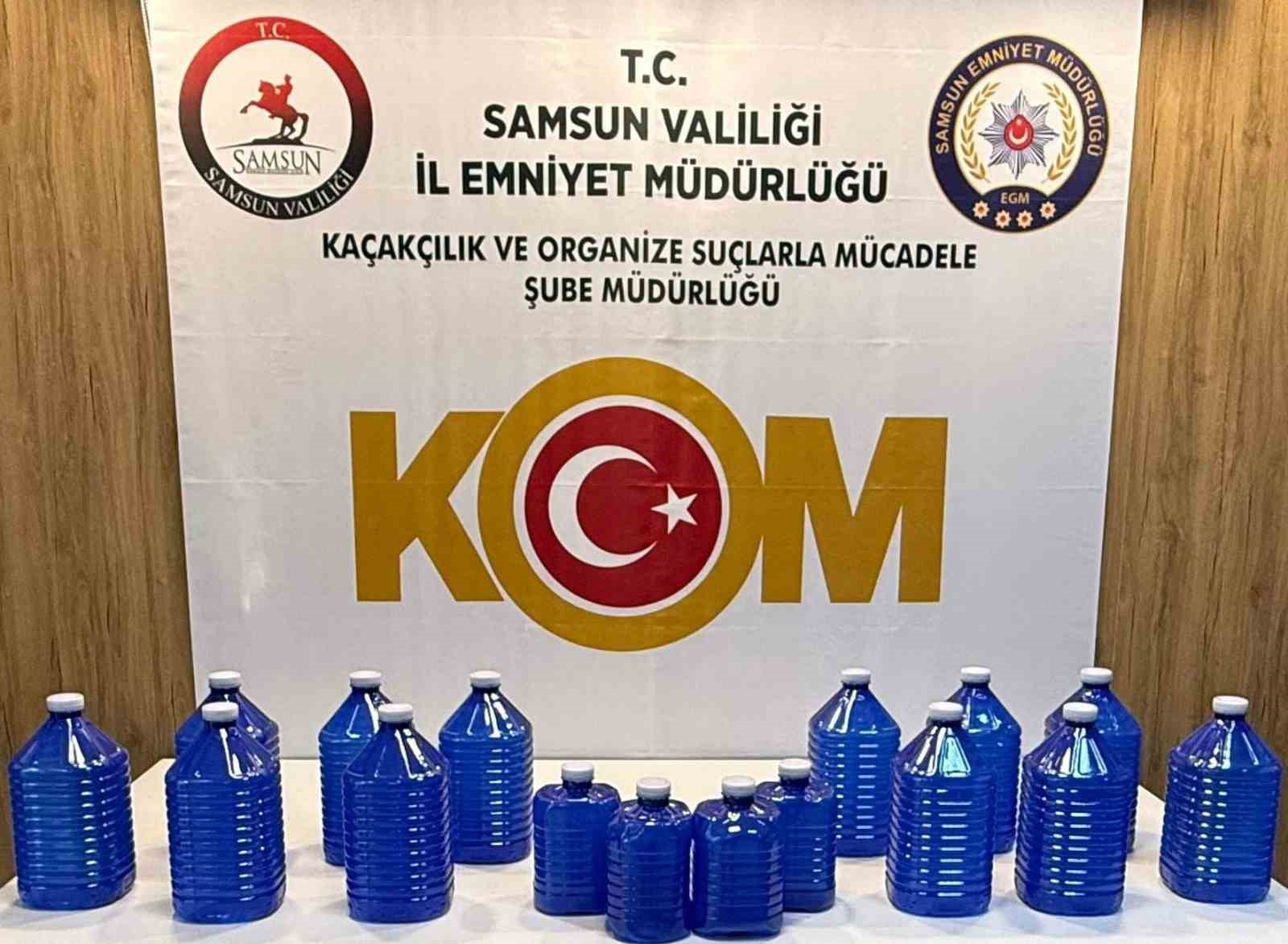Samsun’da 70 litre etil alkol ele geçirildi