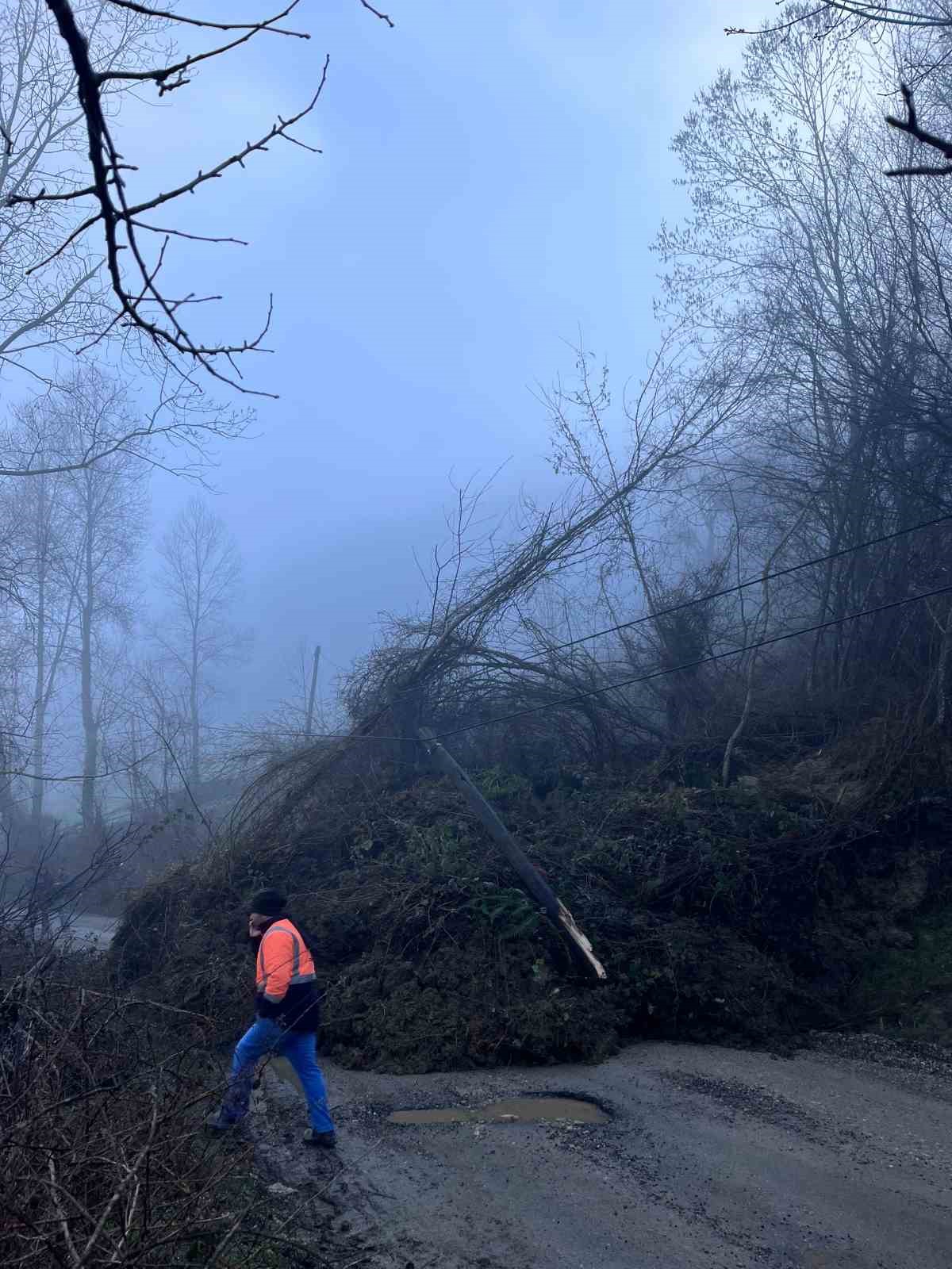 Heyelan k&ouml;y yolunu ulaşıma kapattı

