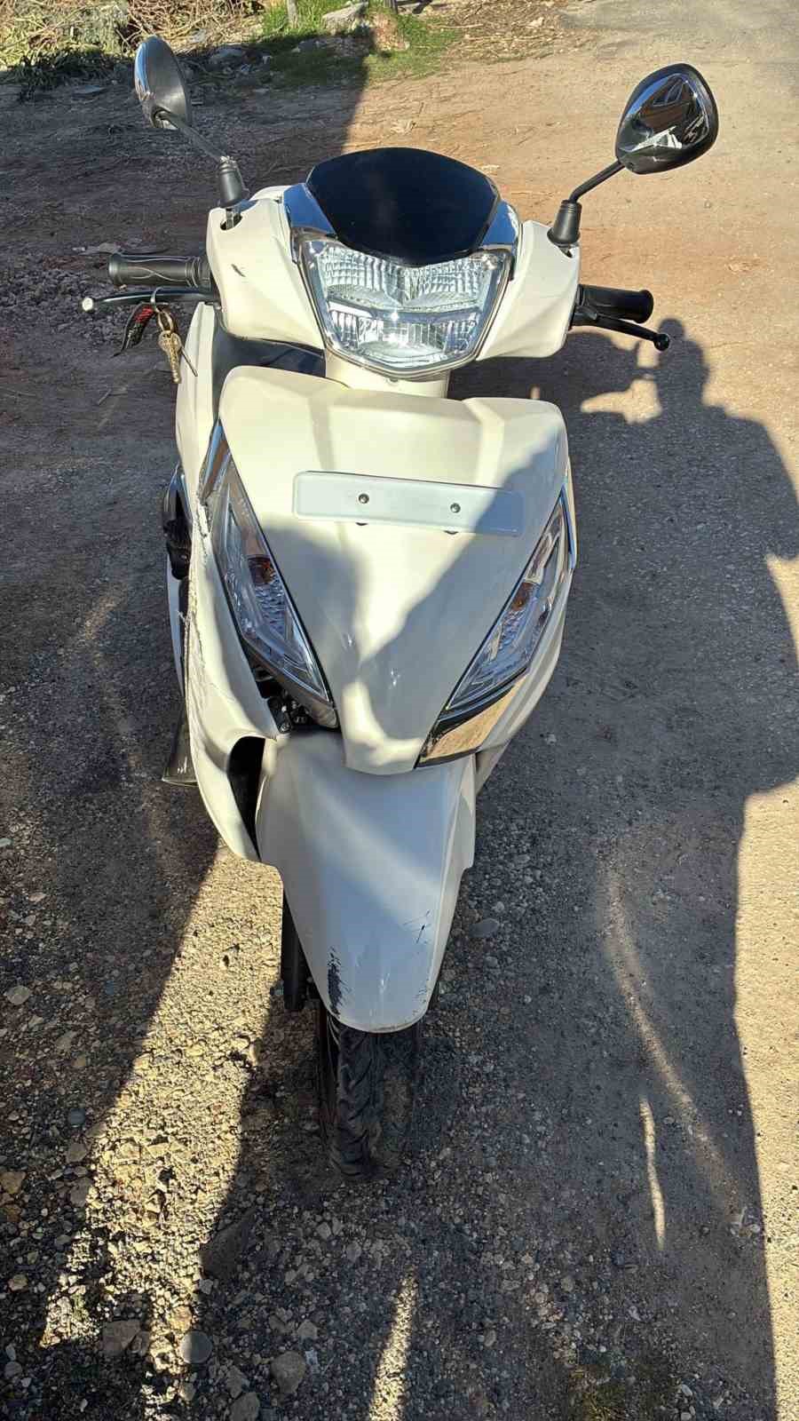 Devrilen motosikletin sürücüsü yaralandı