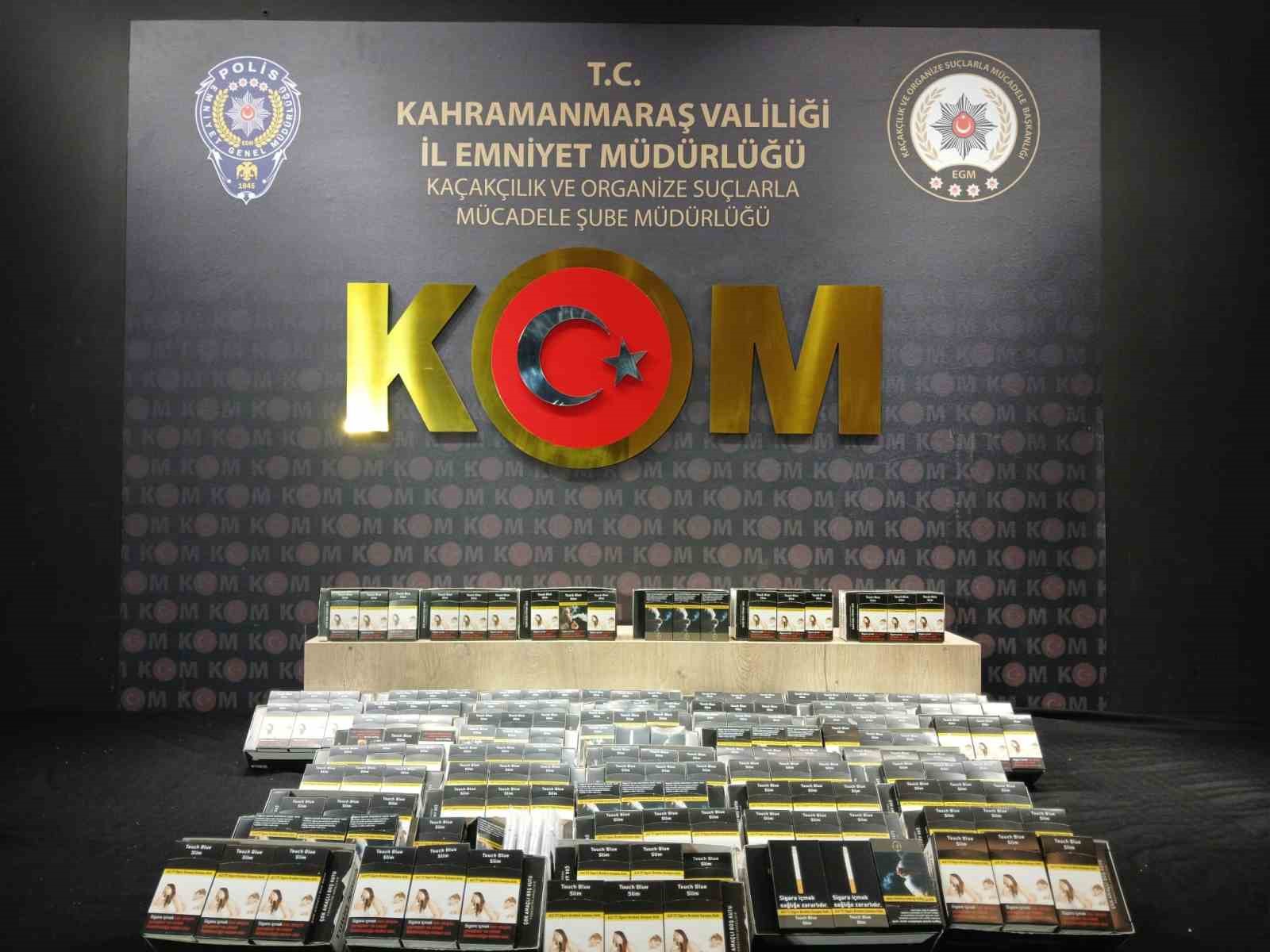 Kahramanmaraş’ta kaçak telefon ve makaron ele geçirildi