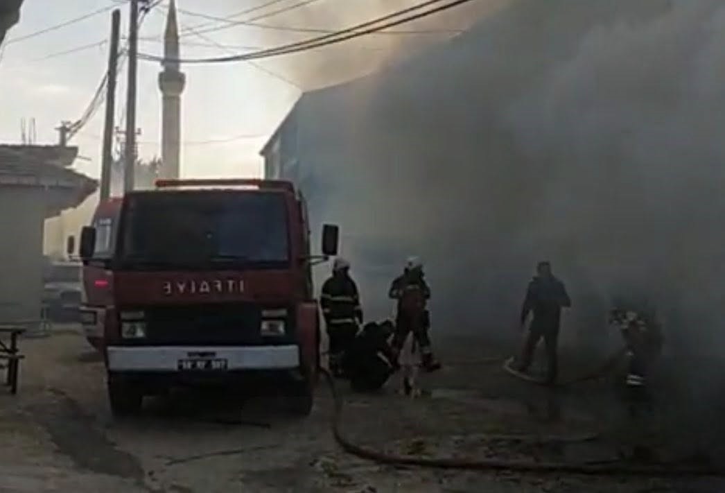 Saman y&uuml;kl&uuml; tır yangında k&uuml;l oldu
