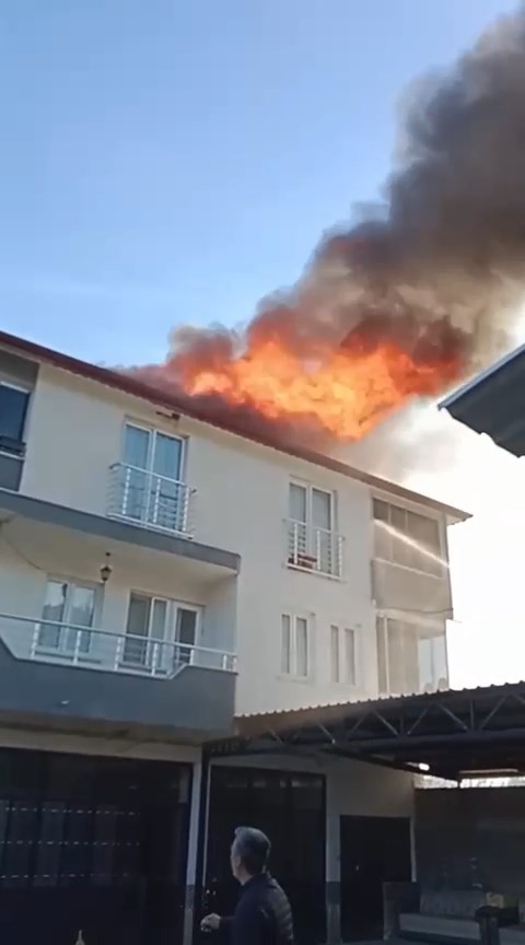 Evin &ccedil;atısı k&uuml;le d&ouml;nd&uuml;
