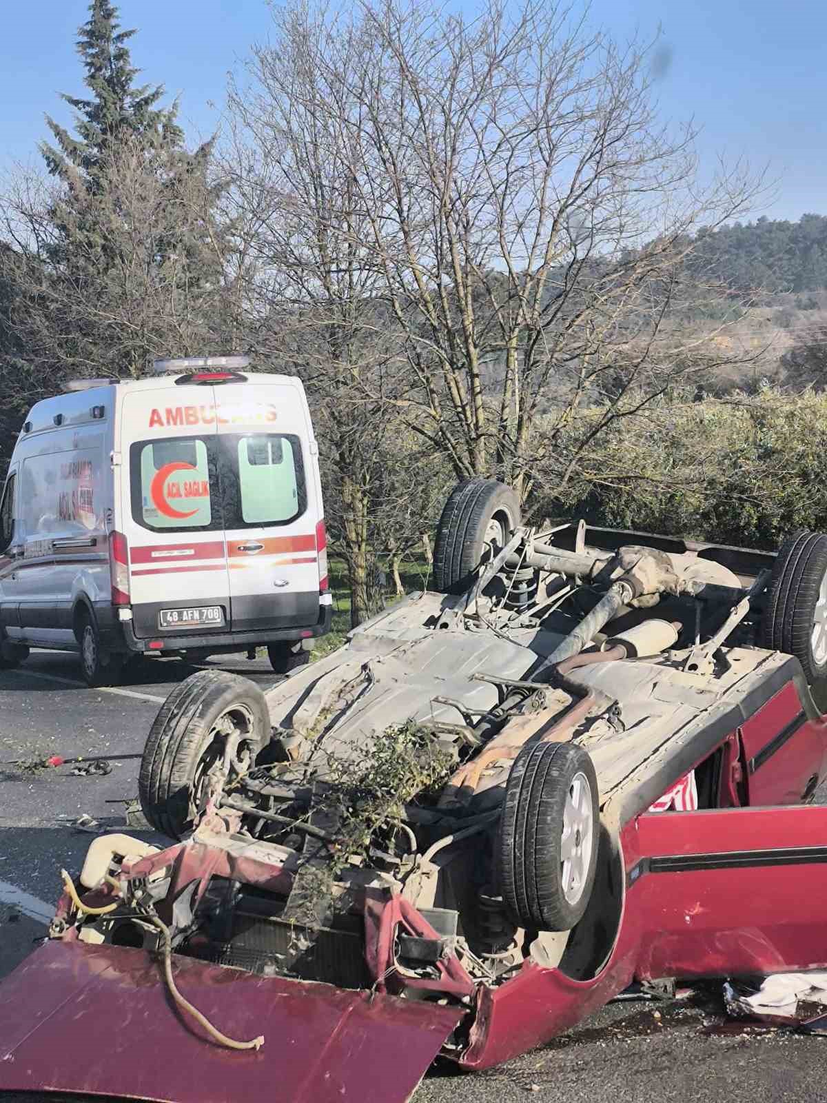 Takla atan araç sürücüsü hafif yaralandı