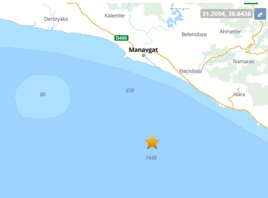 Antalya Körfezi’nde 4,1 deprem