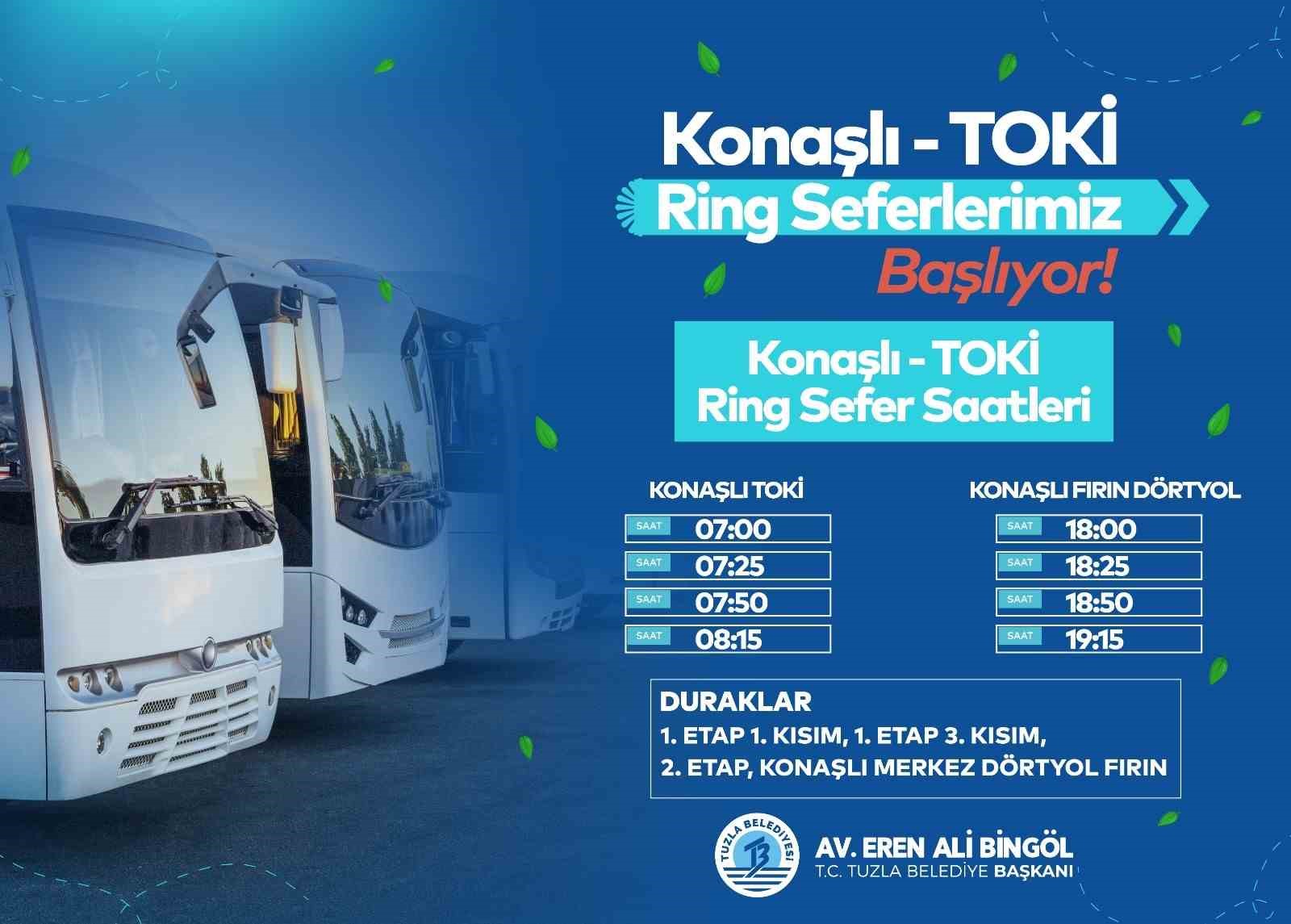 Tuzla Belediyesi’nden Konaşlı TOKİ ve çevresine ücretsiz ring hizmeti