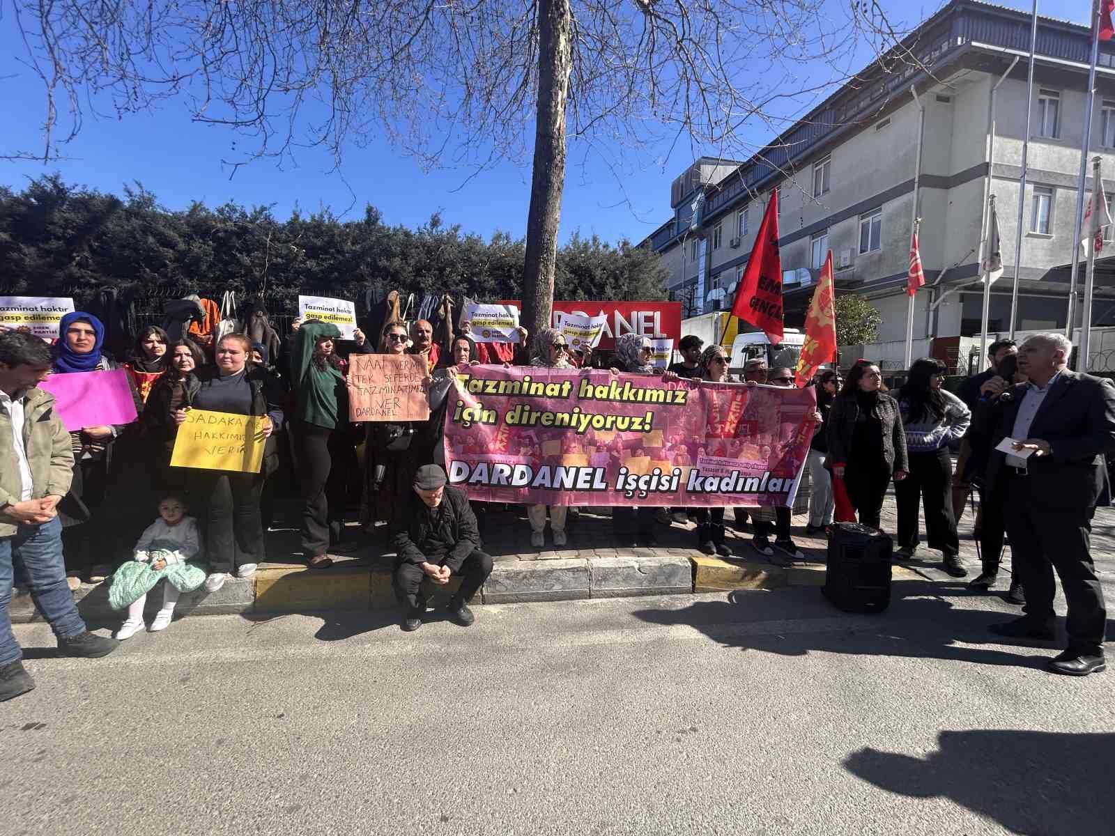 Dardanel&rsquo;in kadın iş&ccedil;ileri eylemde: Taksite b&ouml;l&uuml;nen tazminatlar aylardır &ouml;denmedi
