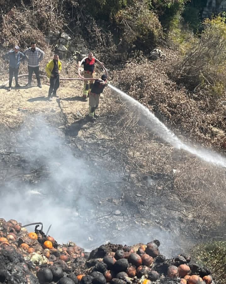 Samandağ’da bahçede çıkan yangın büyümeden söndürüldü