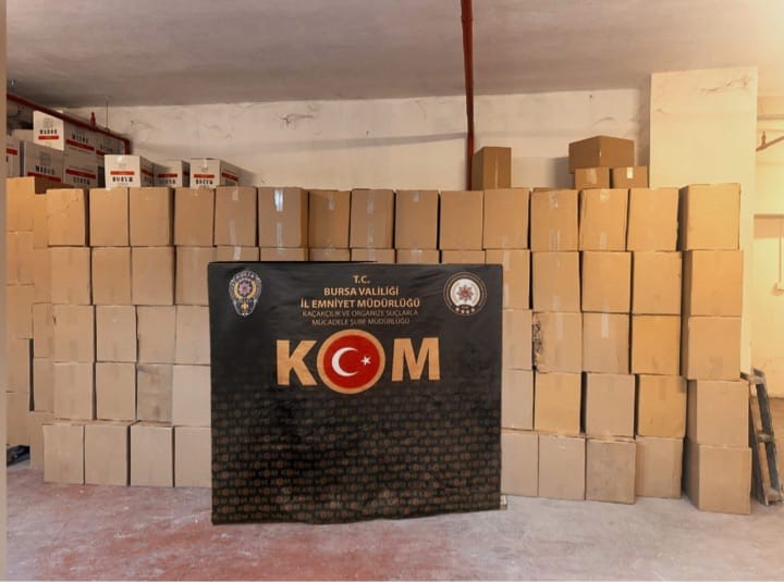 Bursa’da 3 milyon kaçak makaron ele geçirildi