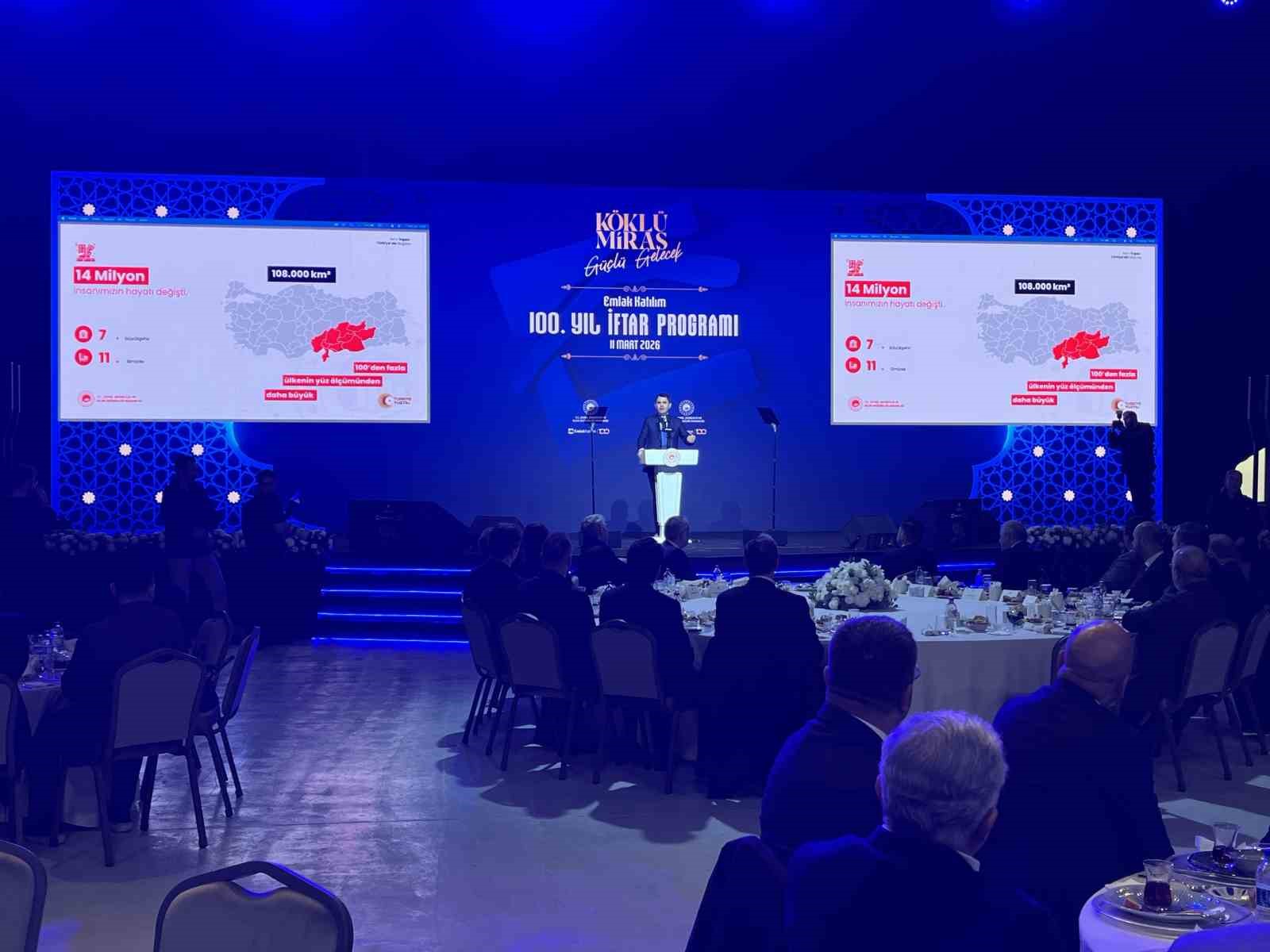 Bakan Kurum: "Devlet ve millet el ele vererek, asrın felaketini, asrın dayanışmasına d&ouml;n&uuml;şt&uuml;ren b&uuml;y&uuml;k bir seferberlik başlattık"
