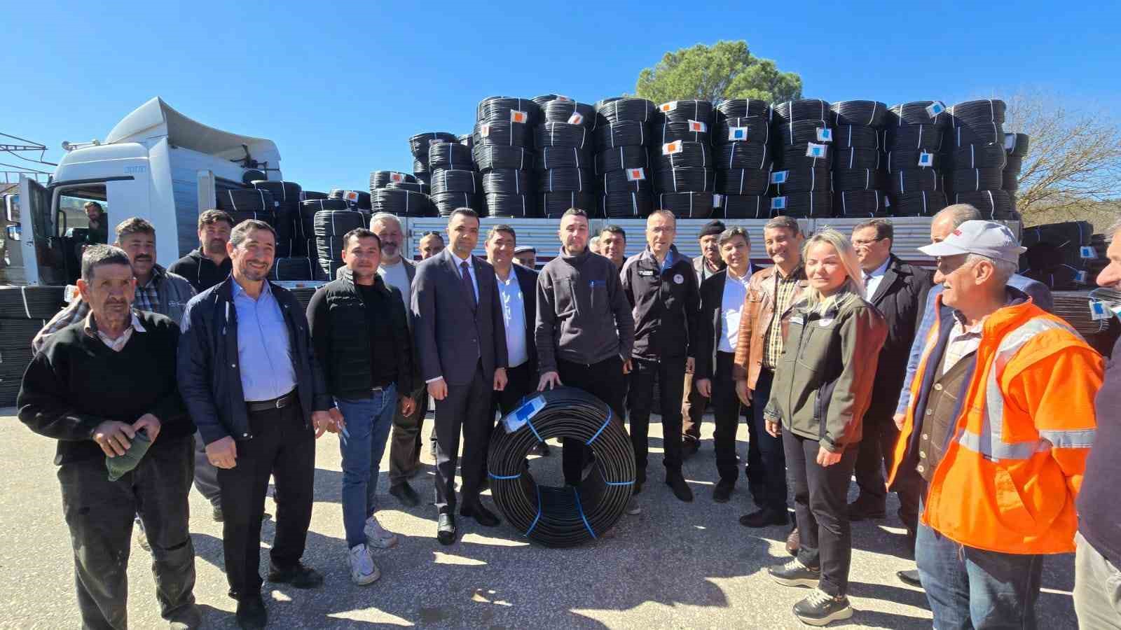 Bilecik&rsquo;te 58 &ccedil;ift&ccedil;iye 809 bin 200 metre damlama sulama borusu desteği verildi
