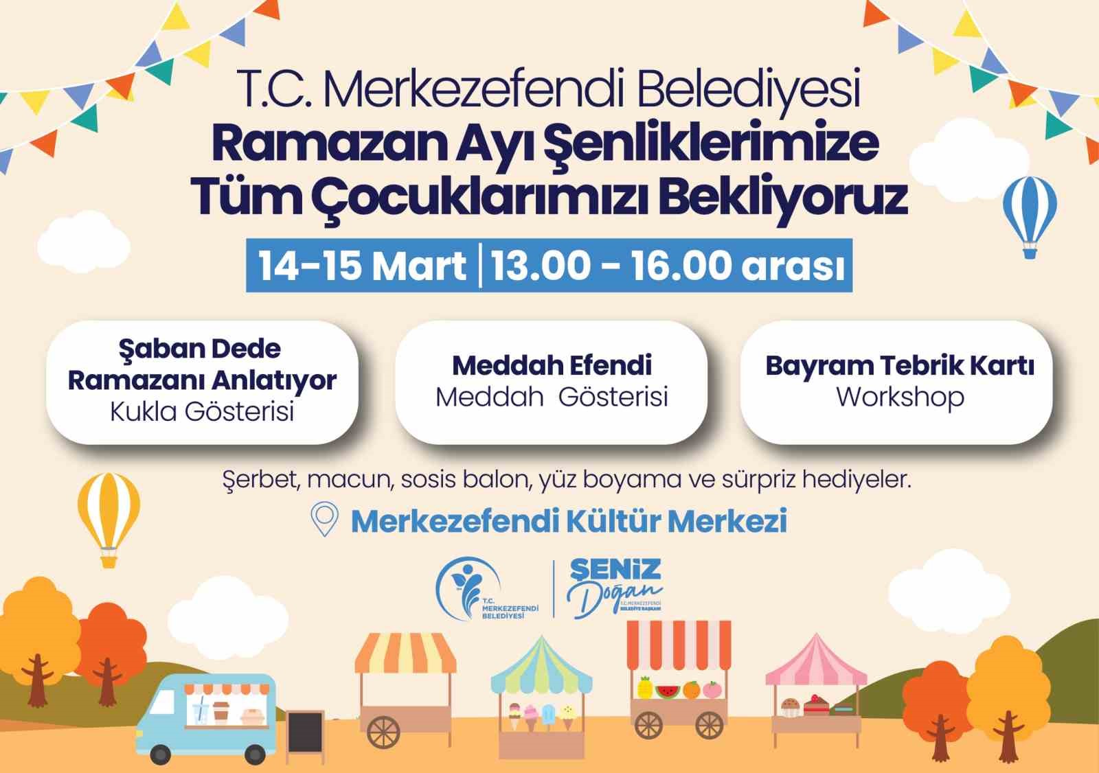 Merkezefendi&rsquo;de &ccedil;ocuklar Ramazan şenliği ile eğlenecek
