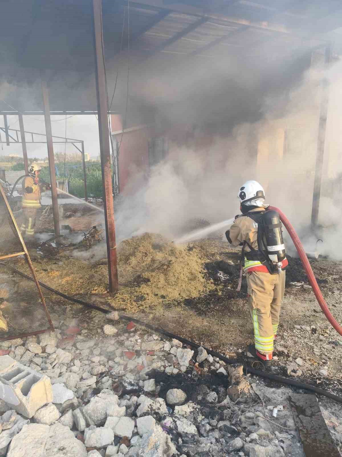 Antakya&rsquo;da odunlukta &ccedil;ıkan yangın eve sı&ccedil;ramadan s&ouml;nd&uuml;r&uuml;ld&uuml;
