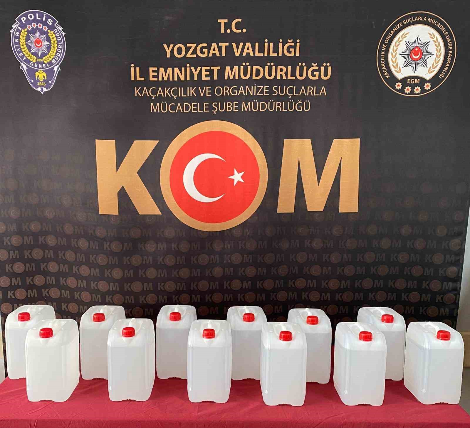 Yozgat&rsquo;ta 160 litre etil alkol ele ge&ccedil;irildi
