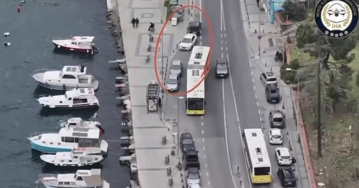 Beykoz’da dron destekli trafik denetimi: 58 araca 190 bin lira ceza