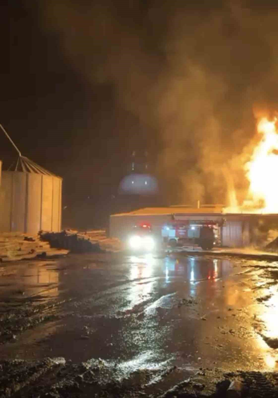 Yağ kazanı patlayan entegre tesisi alev alev yandı
