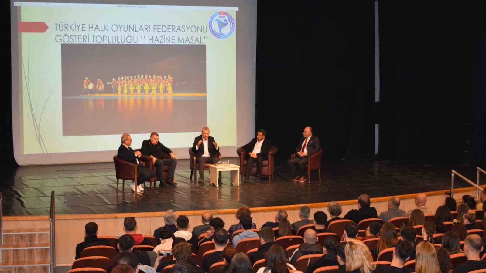 T&uuml;rkiye Halk Oyunları Federasyonu Başkanı H&uuml;seyin G&uuml;ler E&Uuml;&rsquo;ye konuk oldu
