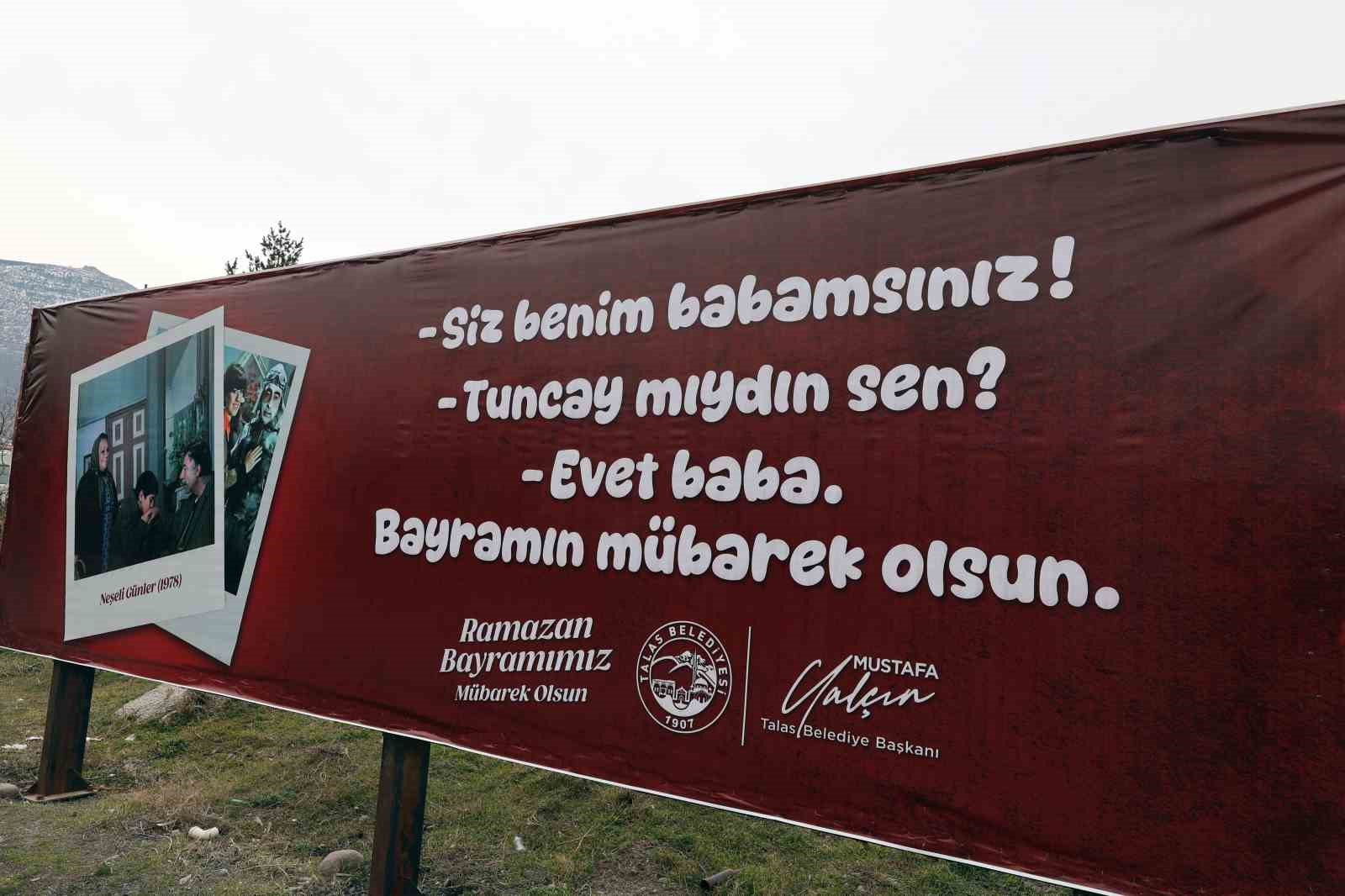 Talas Belediyesinden gülümseten bayram billboardları