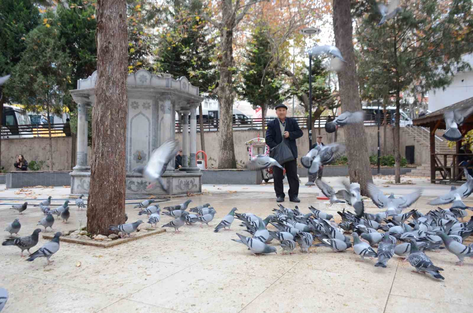 Bayramda eşini dostunu bıraktı, beslediği kuşlara koştu
