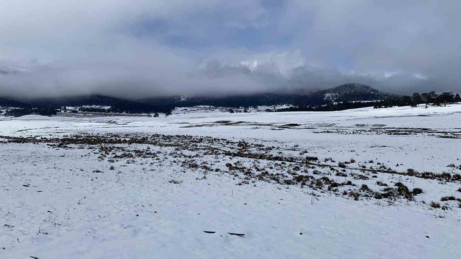 Bolu&rsquo;da a&ccedil;an &ccedil;iğdemler kar altında kaldı
