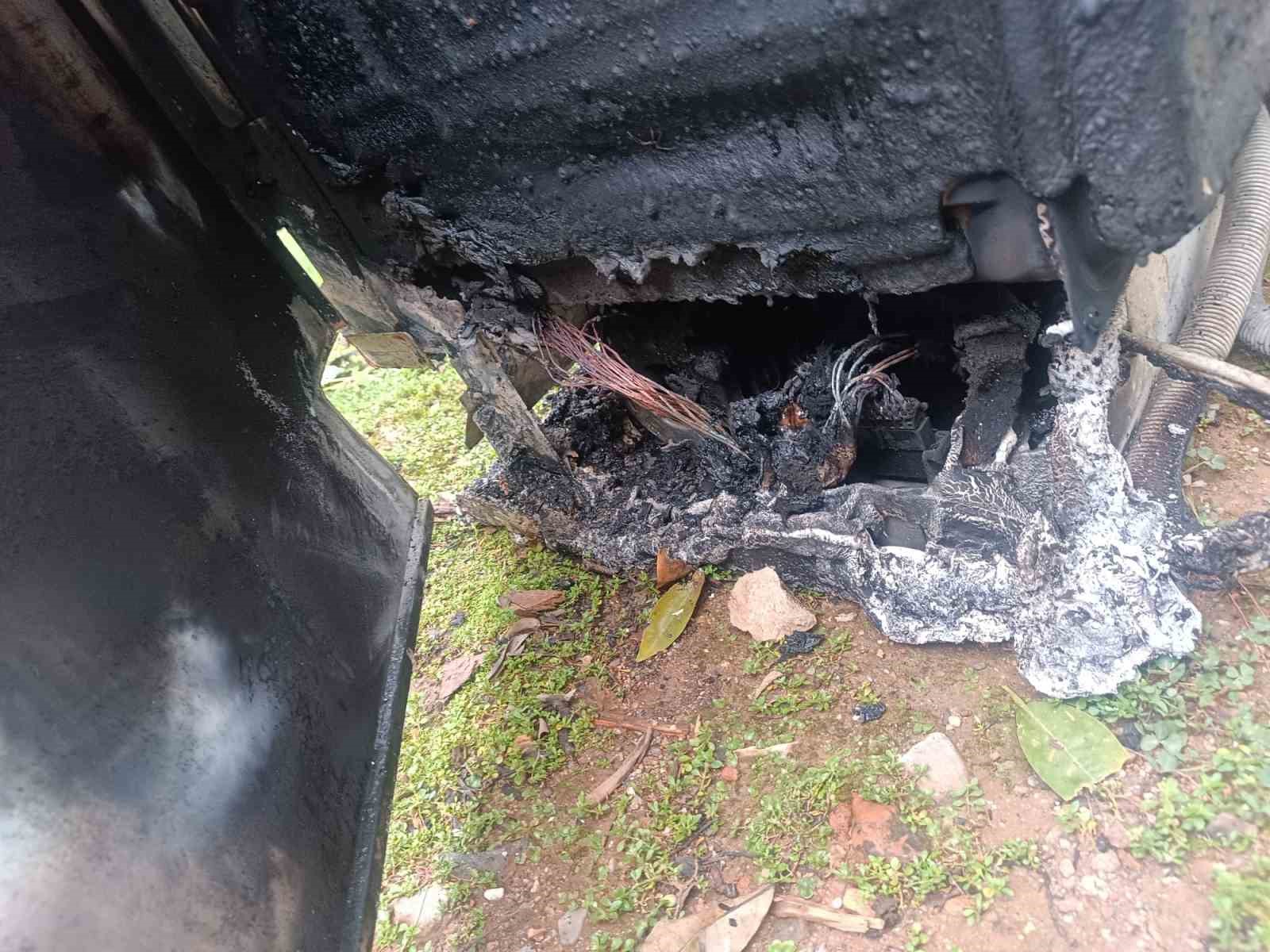 Alanya’da çamaşır makinesi yangını korkuttu