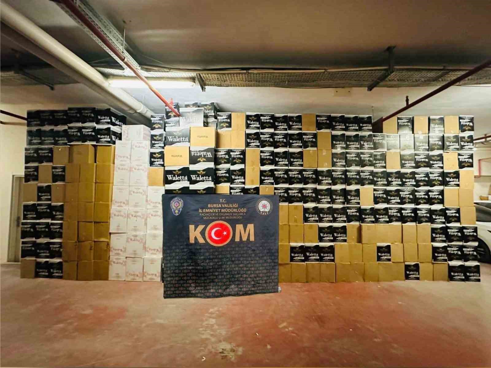 Bursa’da 6 milyon 360 bin kaçak makaron ele geçirildi