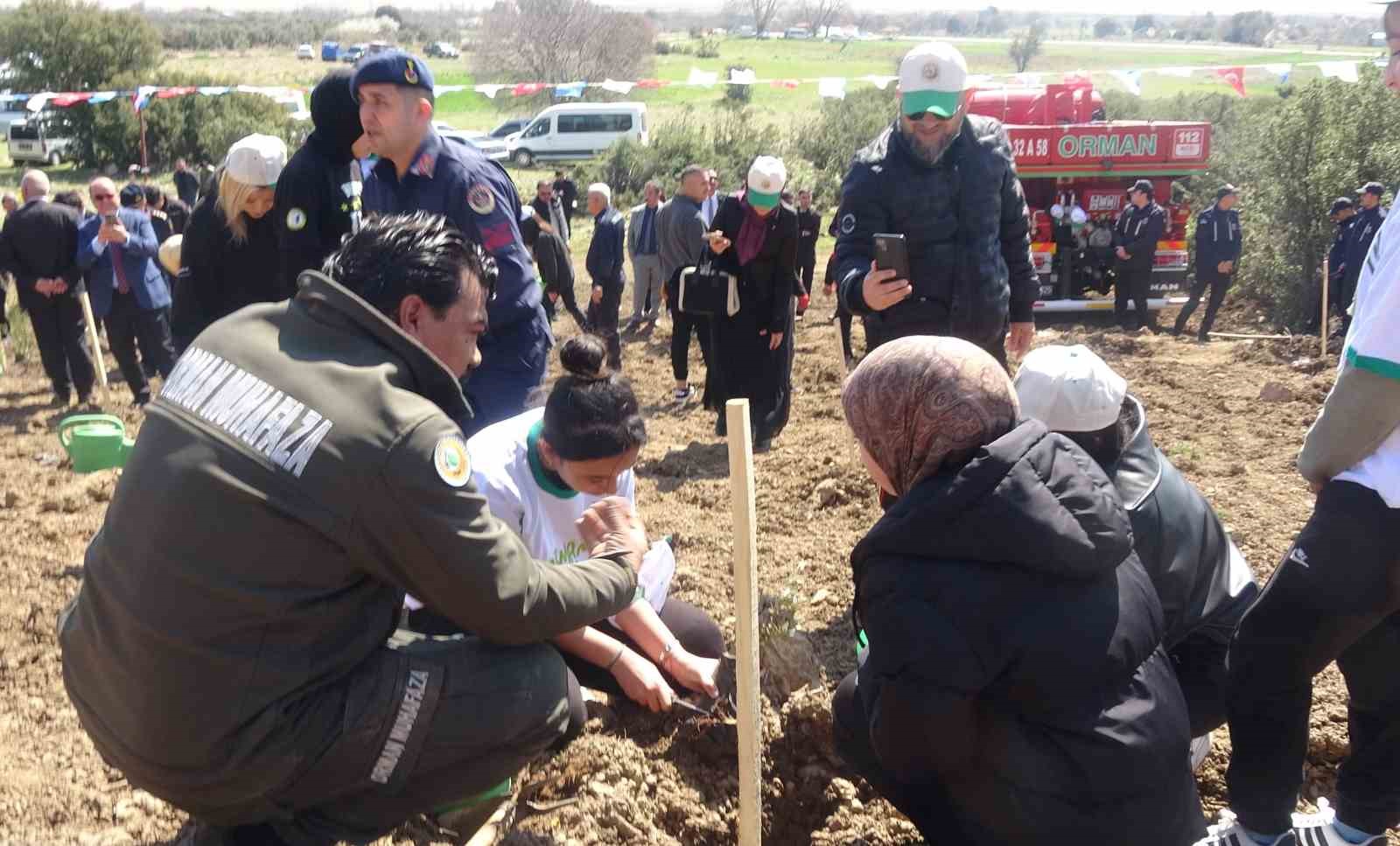 Burdur’da zeytin ve fıstıkçamı fidanları toprakla buluştu