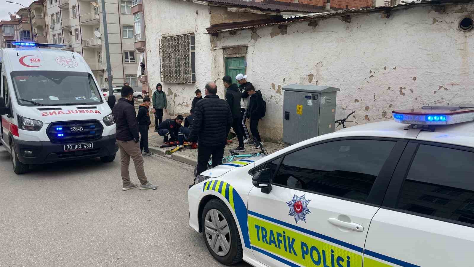 Karaman&rsquo;da bisikletten d&uuml;şen &ccedil;ocuk yaralandı
