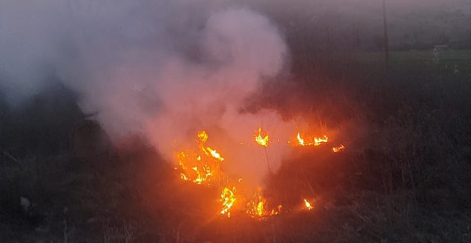 Bolu’da otluk alanda çıkan yangın büyümeden söndürüldü