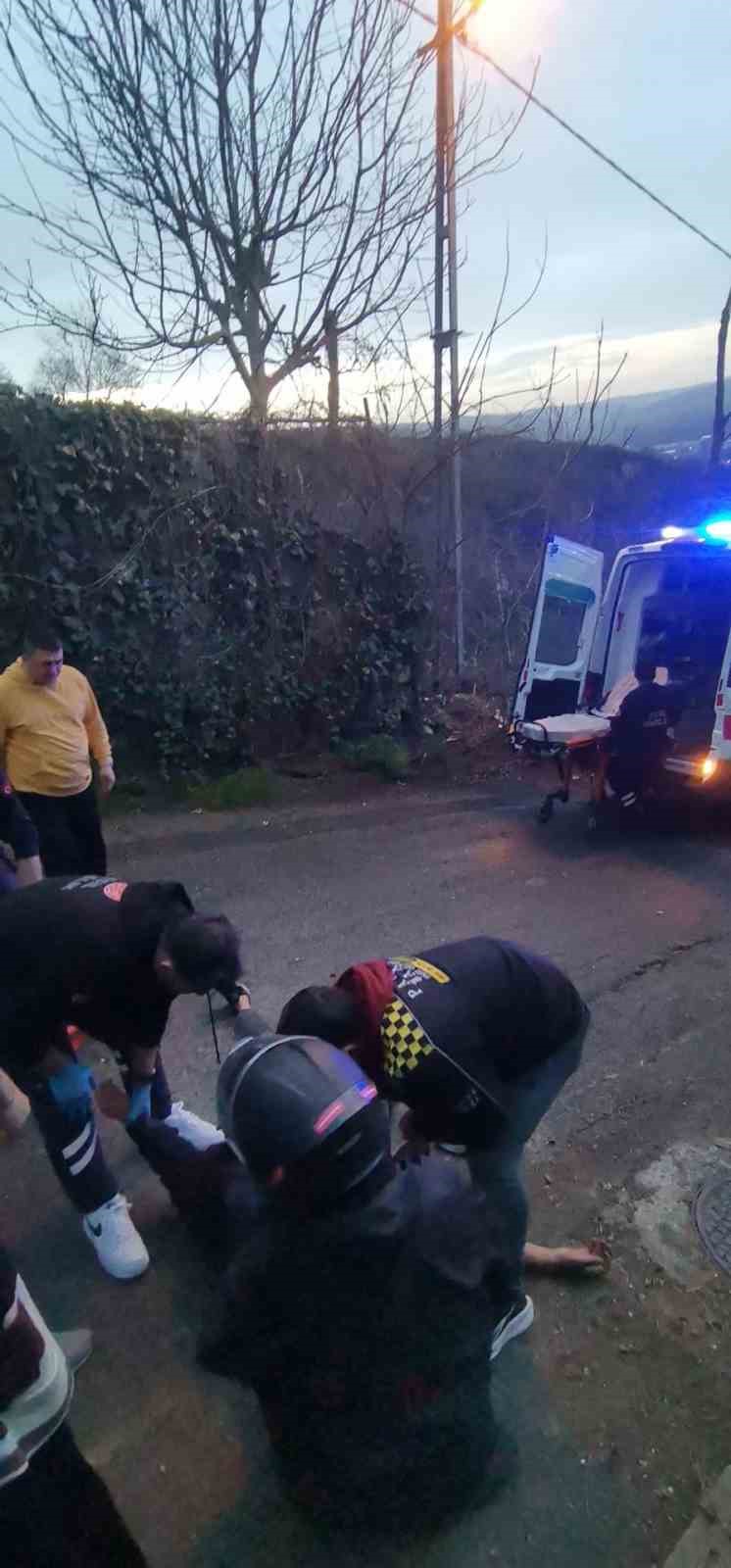 Sarıyer&rsquo;de bozuk yolun sebep olduğu kaza kamerada: 1 yaralı
