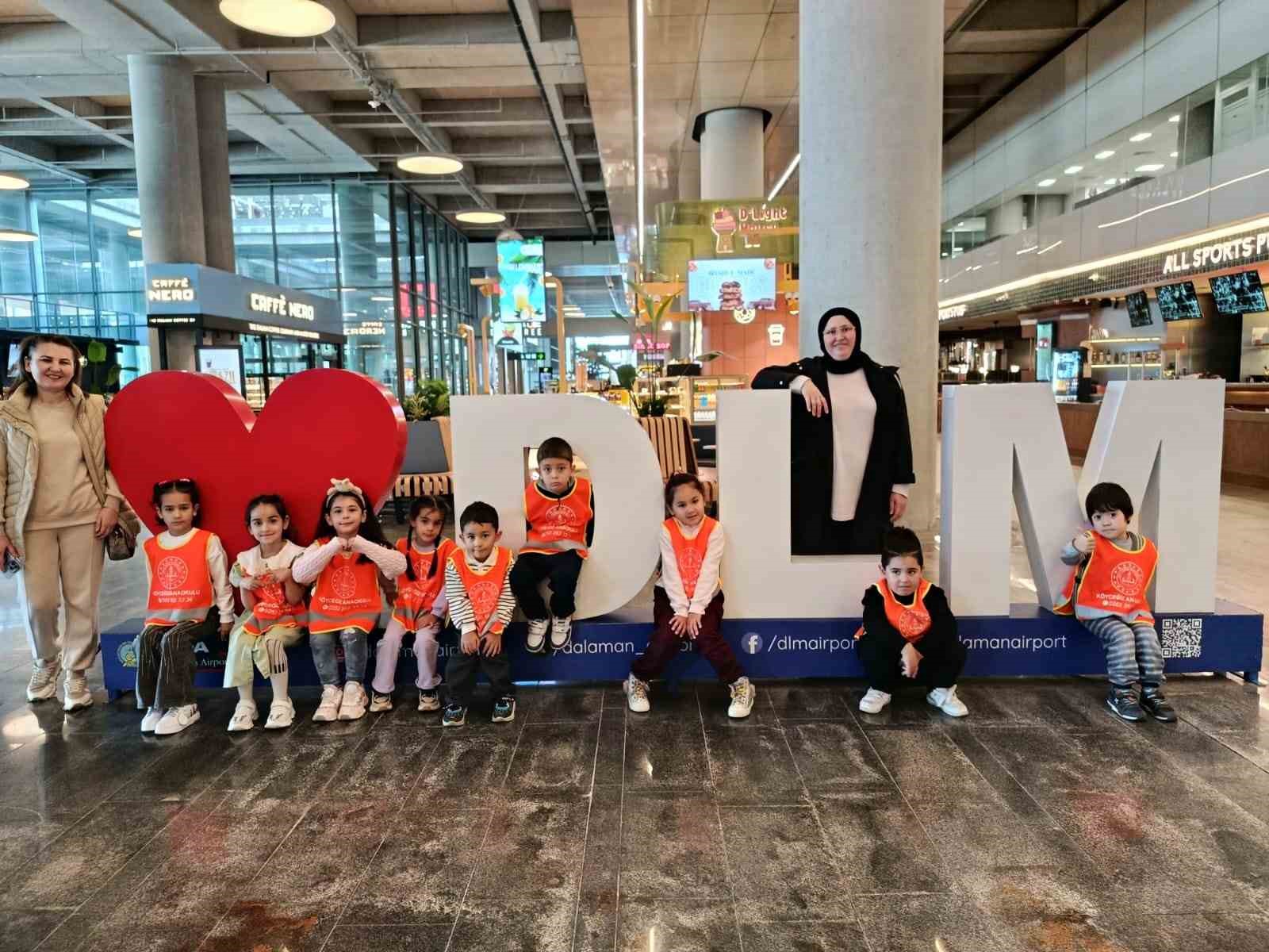 Köyceğiz Anaokulu öğrencileri Dalaman Havalimanı’nı gezdi