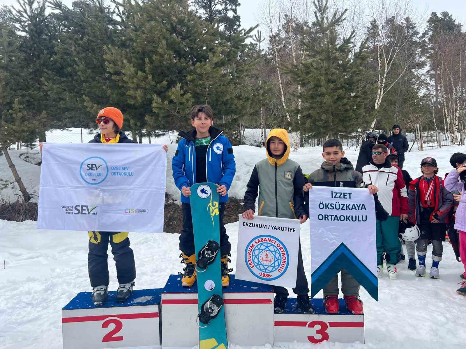 Okul Sporları Snowboard Türkiye Birinciliği’nde kürsüye Kayseri ambargosu