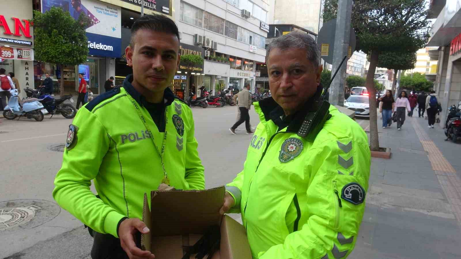 Göç yolunda yorgun düşen Ebabil kuşlarına polisten yürek ısıtan şefkat