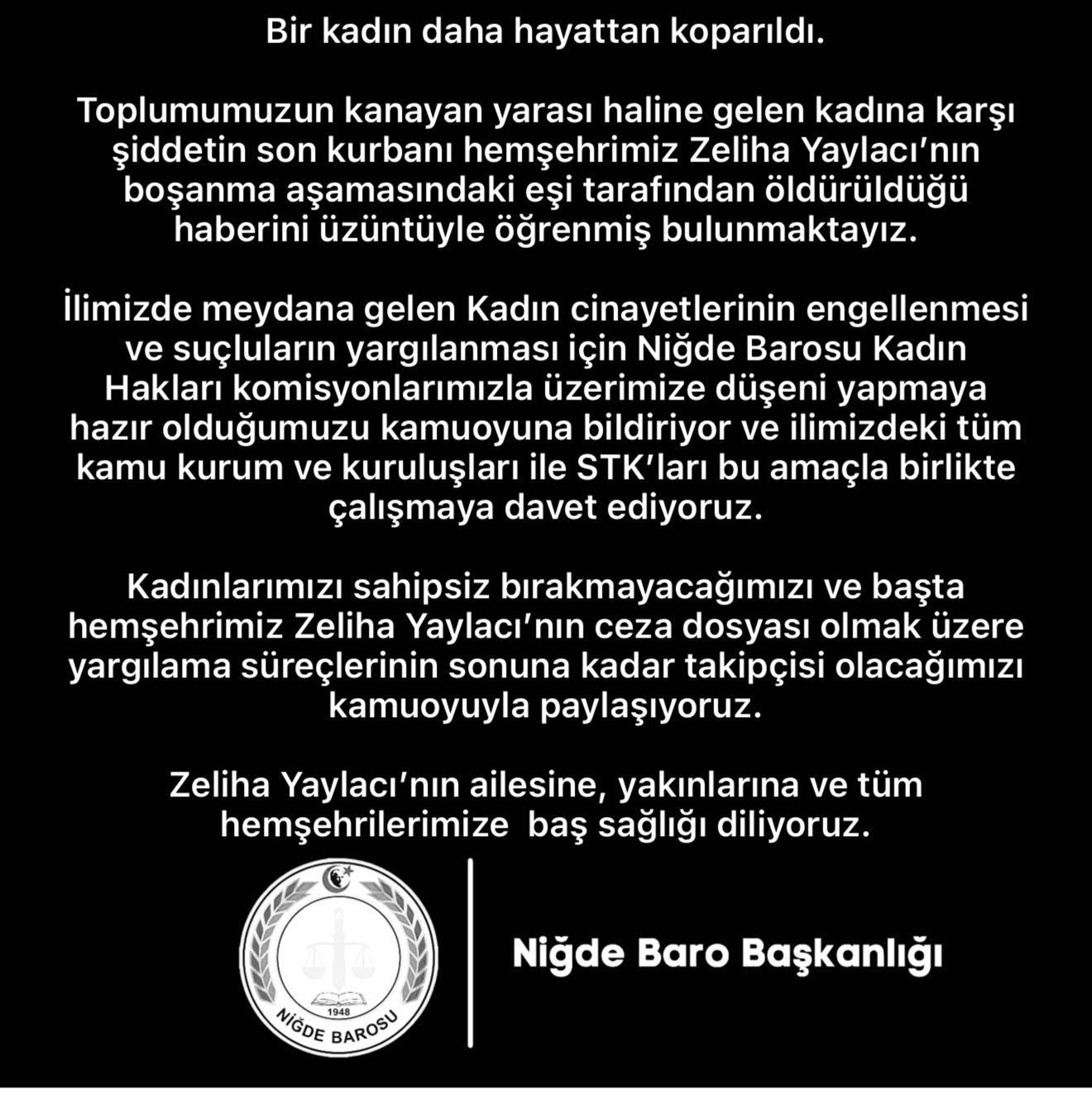 Niğde’de eşi tarafından bıçaklanan kadın yaşam mücadelesini kaybetti