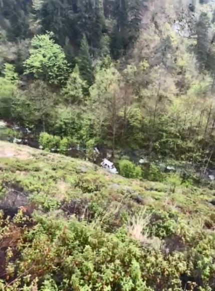 Artvin&rsquo;de ara&ccedil; u&ccedil;uruma yuvarlandı: 1 yaralı
