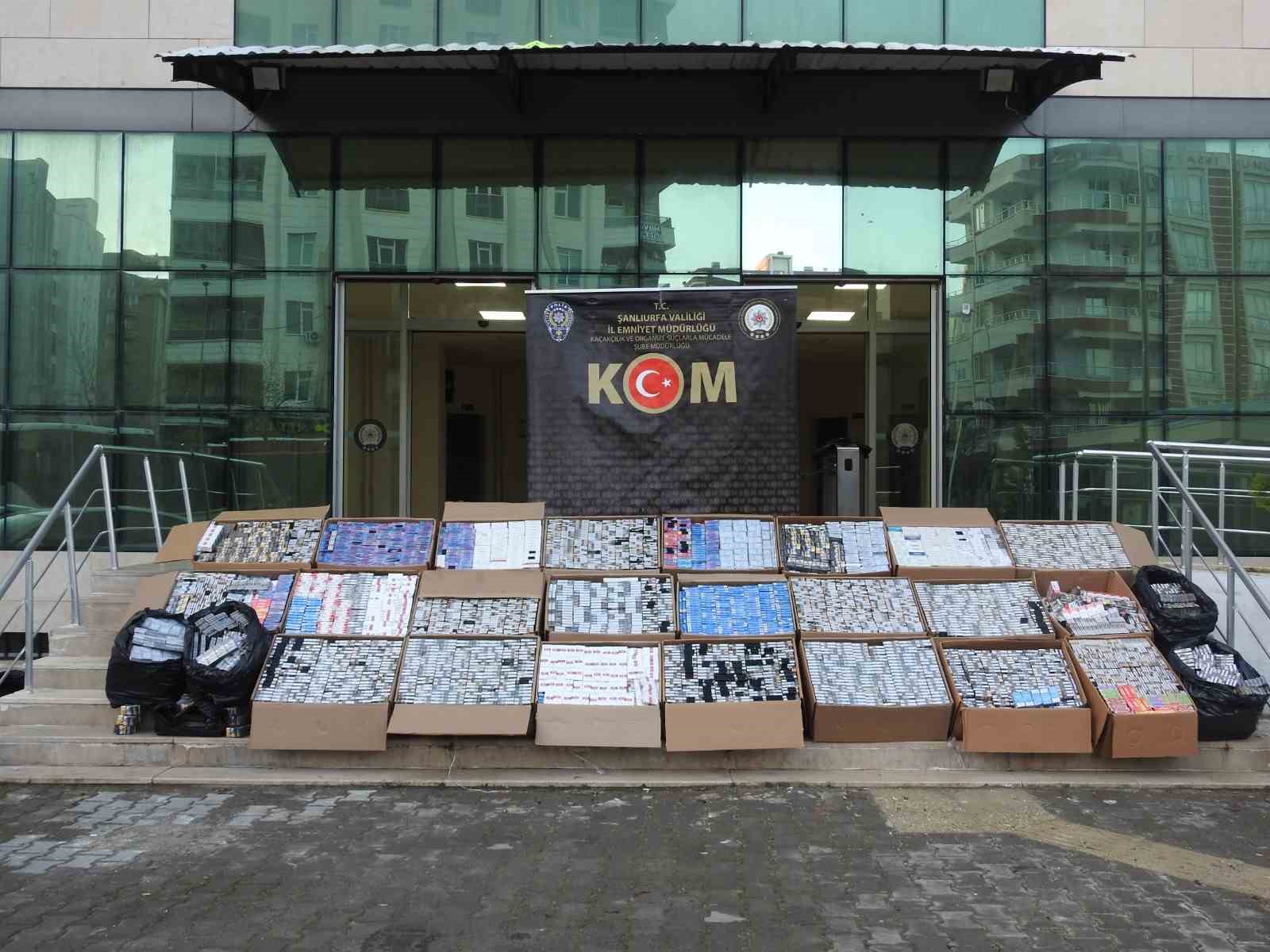 Şanlıurfa’da 30 bin paket kaçak sigara ele geçirildi