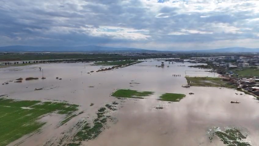 Bursa&rsquo;nın sular altında kalan arazileri b&ouml;yle g&ouml;r&uuml;nt&uuml;lendi
