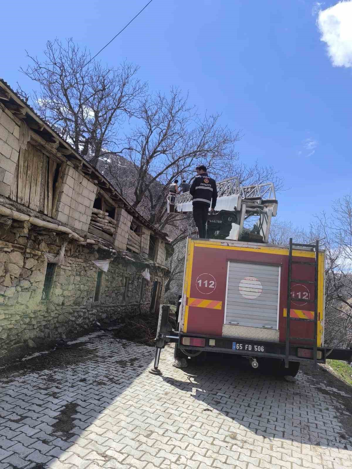 &Ccedil;atak&rsquo;ta ceviz ağacı ahırın &uuml;zerine devrildi
