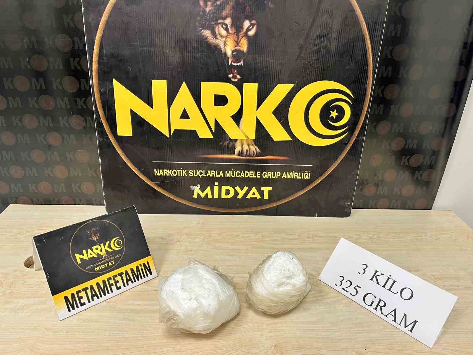 Mardin’de uyuşturucu operasyonunda 3 kilogram metamfetamin ele geçirildi