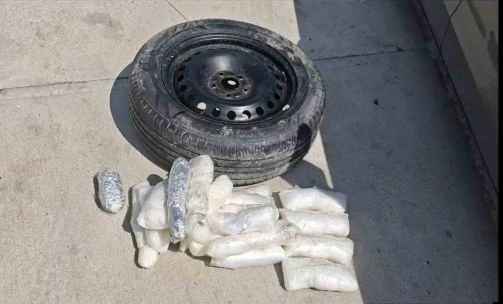 Yedek lastikten uyuşturucu çıktı