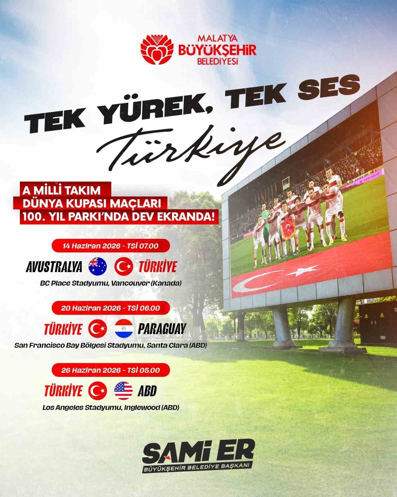 Malatya’da Dünya Kupası heyecanı bu kez açık havada yaşanacak