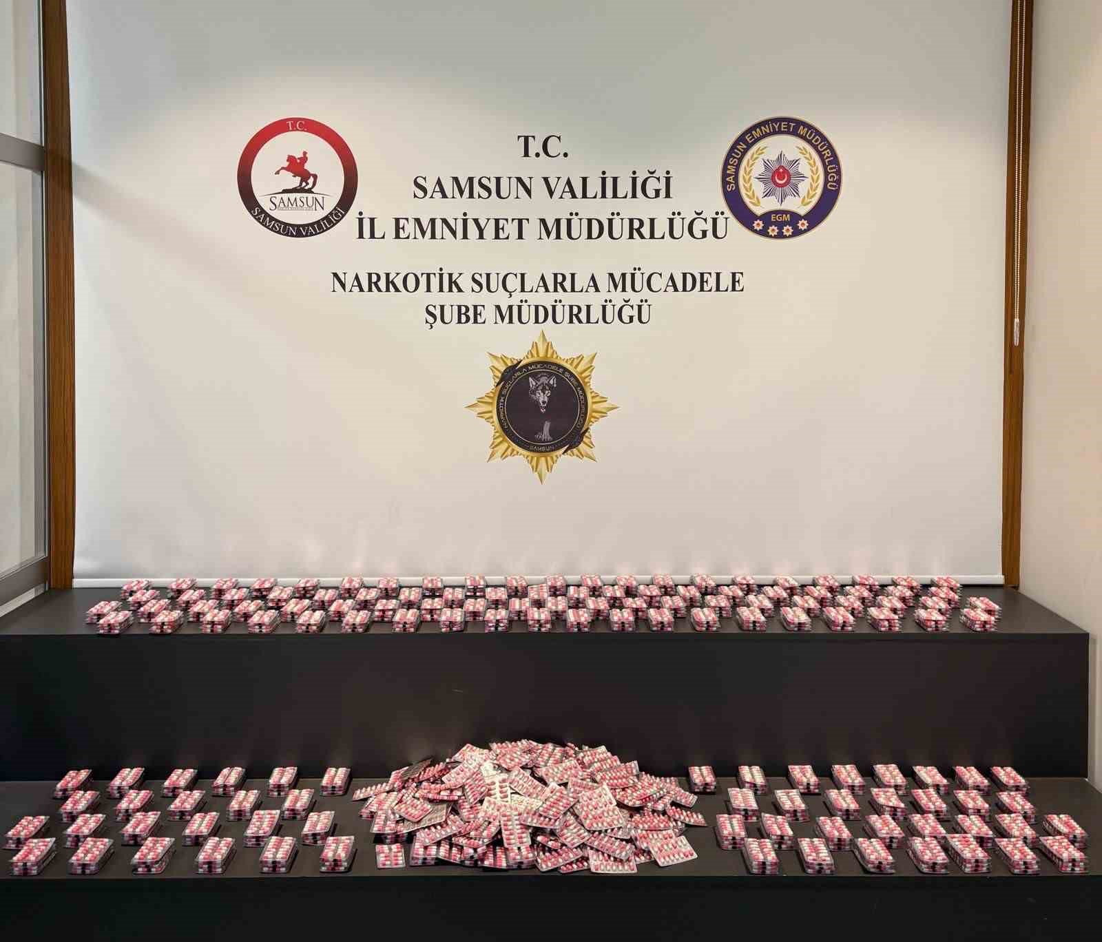Samsun’da 15 bin 750 adet uyuşturucu hap ele geçirildi