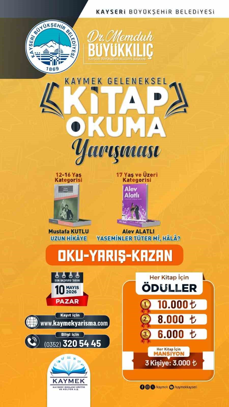 B&uuml;y&uuml;kşehir&rsquo;den kitap sevgisini b&uuml;y&uuml;ten yarışma
