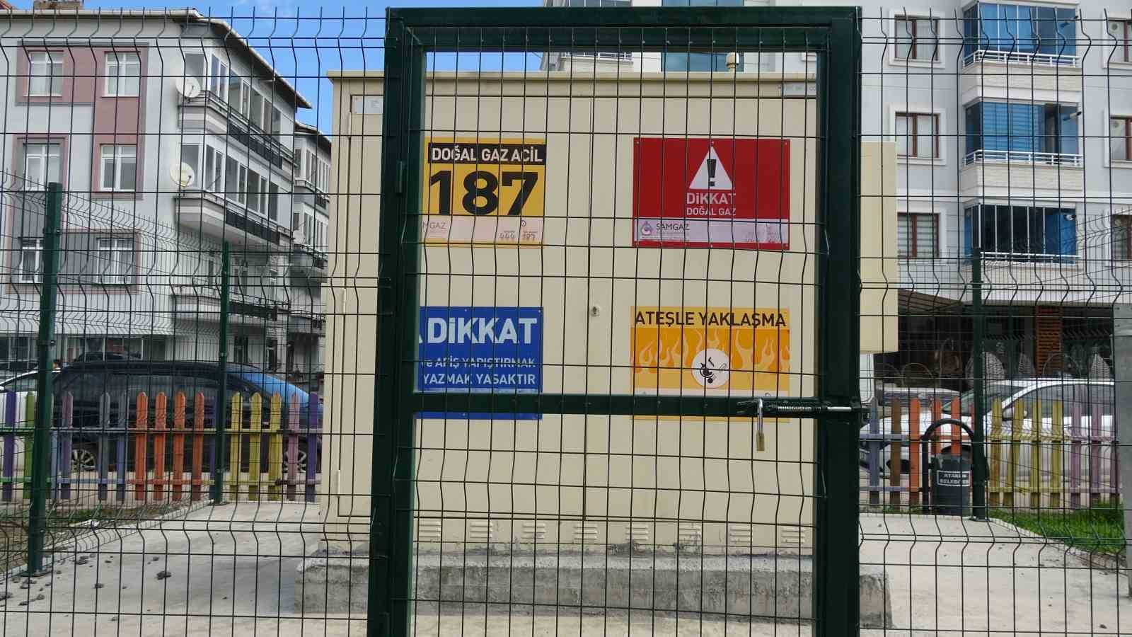 Samsun’da çocuk parkındaki doğal gaz istasyonuna tepki