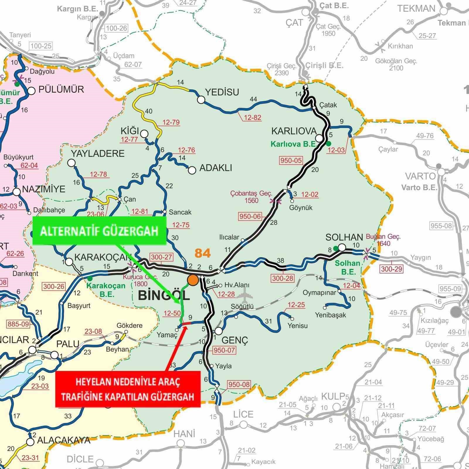 Bingöl’de heyelan tehlikesi