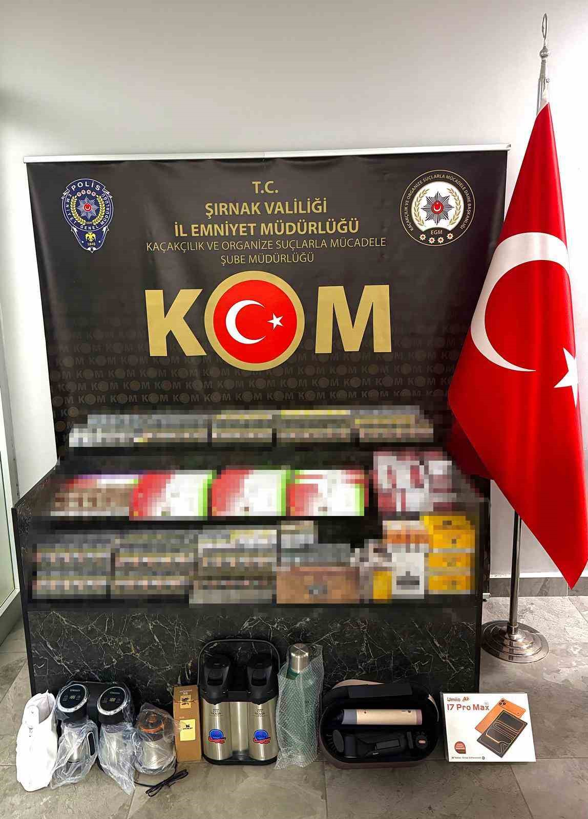 Şırnak&rsquo;ta 6 milyon liralık ka&ccedil;ak malzeme ele ge&ccedil;irildi
