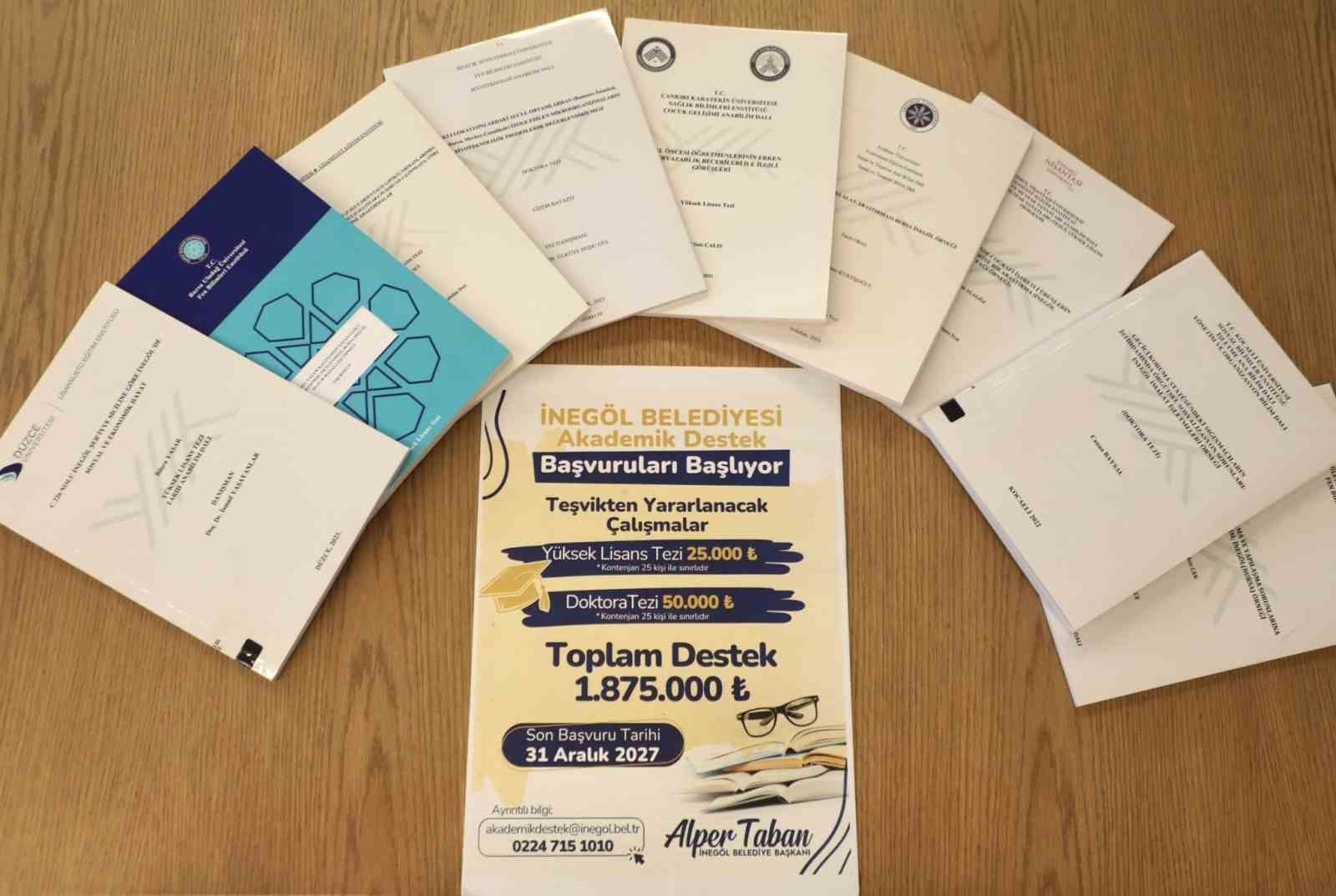 İneg&ouml;l Belediyesi&rsquo;nden 2 milyon TL&rsquo;lik akademik destek
